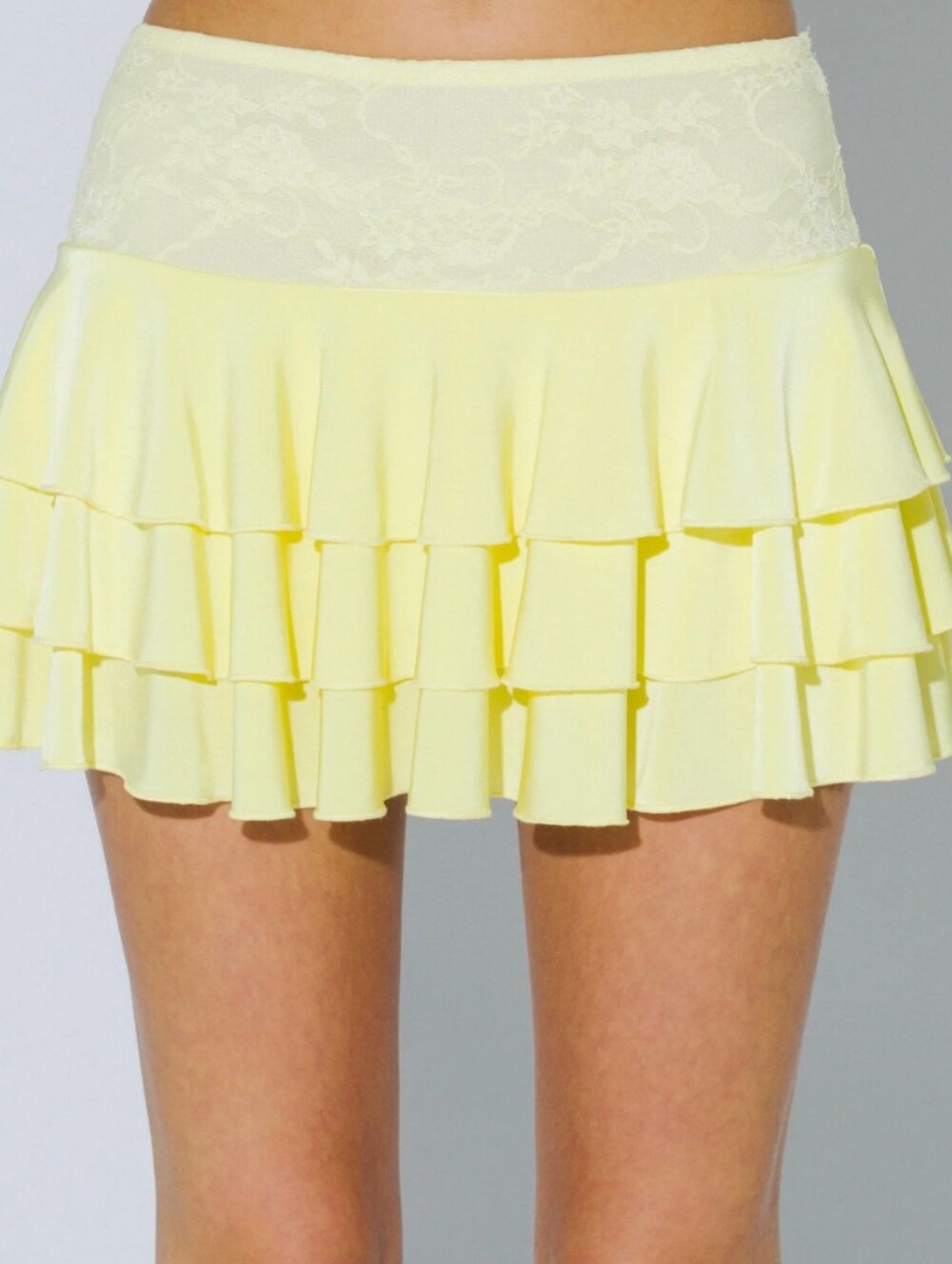 Louis castel light Yellow Ruffle Min tennisi Skirt - Picture 2 of 5